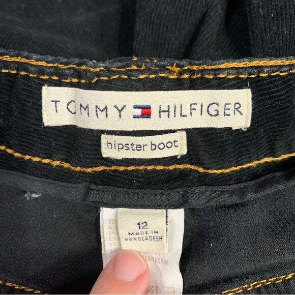 TOMMY HILFIGER Black Hipster Boot Corduroy Pants Women's 12 #772 - Picture 5 of 13